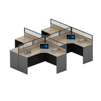 Meubles de bureau économiques, zone de travail personnalisée pour le personnel, table de poste de travail de bureau pour 4 personnes