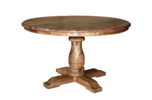 Nouvelle table à manger ronde classique en bois massif durable, 6 places, imperméable, pour la salle à manger à domicile, les restaurants et les cafés - Product Image 2