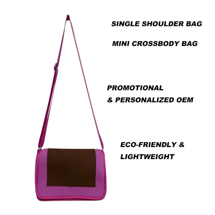 Multipurpose Mini Shoulder Crossbody Bags Pink Strip Charm Envelope Cross Body Handbag With 1 Long Strap