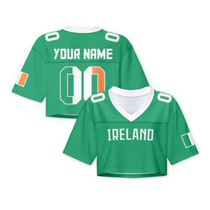 Kaos Jersey Sepak Bola Amerika Wanita Model Crop Top Tim Nasional Jerman Baru 2025, 100% Poliester, Cetak Transfer Panas - Product Image 6