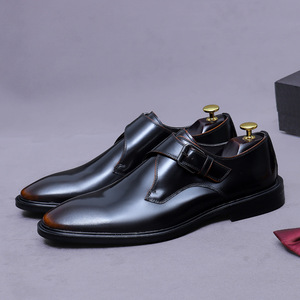 Mocasines casuales de negocios con hebilla para hombre, zapatos brillantes de cuero vacuno de primera calidad para hombre, zapatos para hombre - Product Image 4