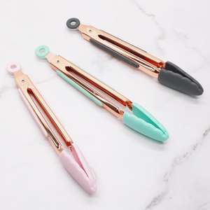 Pinza de acero inoxidable para comida, 7 pulgadas, Mini pinza de silicona para comida, ensalada, barbacoa - Product Image 4