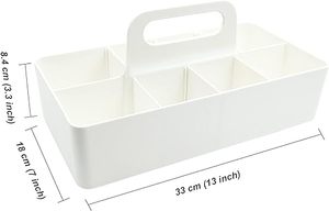 Plastic Portable Makeup Organizer Caddy Tote Divided Basket Bin with Handle <b>Tool</b> <b>Storage</b> Basket - Product Image 2