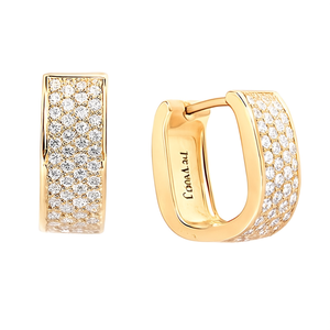 Pendientes de Aro Vogue de Oro de 18K con Diamantes, Corte Brillante Redondo, Micro Pavé, Joyería Fina para Uso Diario de Mujer - Product Image 1
