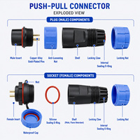 Conector Circular Impermeable SP17, Macho y Hembra, Tipo Aviación, IP68, Plástico, 9 Pines, Chapado en Oro, Adaptador de Corriente de Nylon