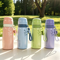 Bouteille isotherme de voyage personnalisée en acier inoxydable à double paroi, 600 ml, anti-fuite, avec infuseur/paille