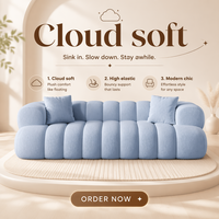 Sofá Seccional Multifuncional Moderno para Sala de Estar, Muebles de Salón, Estilo Lujoso Color Crema