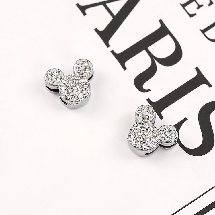 Wholesale Fashion 8mm Metal Alloy Crystal Rhinestone <strong>Mickey</strong> <strong>Mouse</strong> Head <strong>Accessories</strong> for Pendant Necklace DIY Jewelry Making Gifts