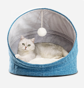 Grotta e casa del gatto di nuovo stile di fabbrica per gattini al coperto accogliente letto per tenda del gattino con cuscino caldo per letto per animali domestici a scomparsa - Product Image 1