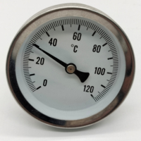2026 HENGZAN Stainless Steel 63mm Hot Water Boiler Mount Thermometer TG1000-60 for Industrial Use with 3-Year Warranty