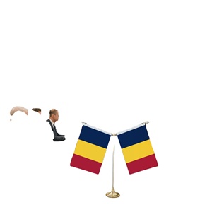 Drapeau de table en forme de Y avec base en métal pour décorations de mini-drapeaux du Tchad personnalisables - Product Image 5