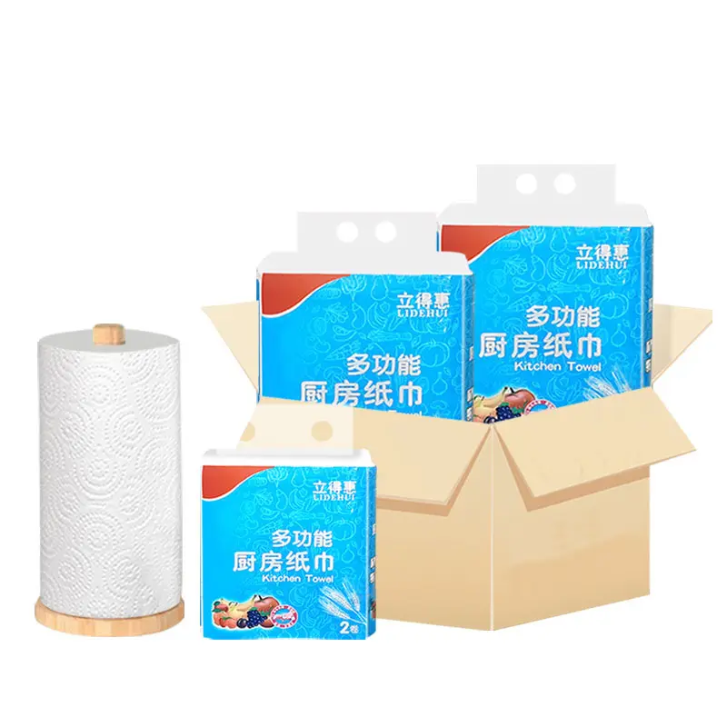 Kitchen Paper Roll Towel 2 Layers Virgin Wood Pulp Kitchen Blank Coreless Paper Towel Roll Kitchen Tissue Roll