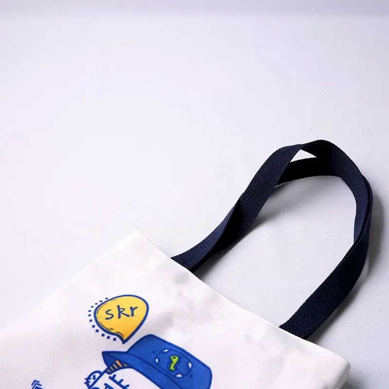 Fashion personalized printed polyester canvas wholesale tote bags for shopping