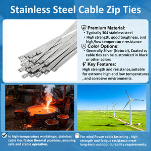 WANDU Self-Locking <span class=keywords><strong>Stainless</strong></span> Zip Ties * من الفولاذ المقاوم للصدأ عالي الجودة - Product Image 2