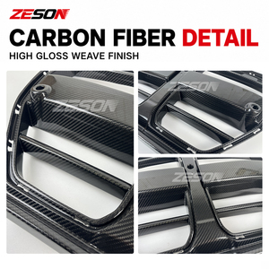 Rejilla Delantera Estilo ST de Fibra de Carbono Seca ZESON con ACC para <span class=keywords><strong>BMW</strong></span> M3 M4 G80 G82 G83 Competition XDrive <span class=keywords><strong>2021</strong></span>+ - Product Image 4