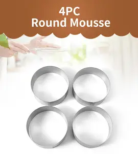 Thép không gỉ liền mạch vòng pho mát Mousse khuôn kích thước khác nhau nướng bánh Vòng công cụ - Product Image 3