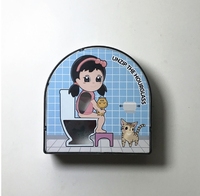 Minuteur de toilette de 5 minutes, sablier de salle de bain, minuteur en forme de toilette de cinq minutes, minuteur anti-stress, minuteur de relaxation