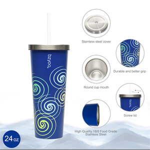 Wholesale BPA-Free Stainless Steel Water Tumbler with Straw Durable & Sustainable <b>Dishwash</b> Safe Drinkware - Product Image 2