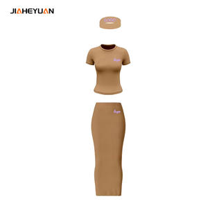 <span class=keywords><strong>Set</strong></span> di t-shirt e gonne lunghe personalizzate per allenamento da donna - Product Image 2