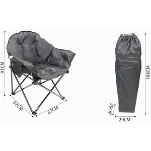 Entai Chaise de camping chauffante en aluminium surdimensionnée pliante rembourrée robuste avec poche latérale porte-gobelet sac de transport pour salle à manger - Product Image 4