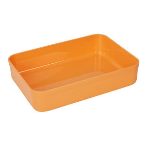 Boîte de rangement pour chaussures, rectangulaire, orange, sans couvercle, organisateur de bureau pour usage domestique et professionnel - Product Image 3