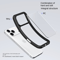 Coque de téléphone portable neutre pour iPhone 16, TPU+PC, design antichoc, protection contre les chutes, protection de l'appareil photo, support