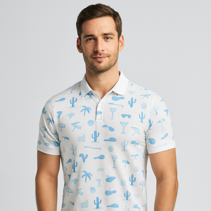 Golf de Spandex de poliéster de alta calidad de lujo para hombre para camiseta de polo de secado rápido Slim Fit con logotipo personalizado Impresión digital - Product Image 1