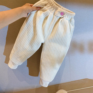 Girls' Corduroy <b>Pants</b> Fleece <b>Lined</b> Thick Winter Cotton Sport <b>Pants</b> Solid Color Long Outerwear Casual Wear - Product Image 4