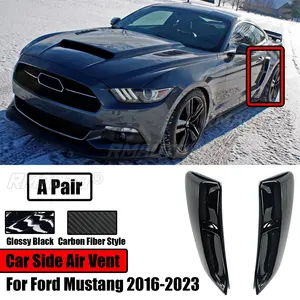 Un par de rejillas de ventilación laterales para guardabarros trasero de coche, cubierta de persiana embellecedora para ventana, persiana para Ford Mustang 2015-2023, Exterior de puerta