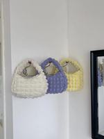 Sac à main léger à porter sous les bras de bonne qualité, mignon luxe, couleur unie, petit sac à main matelassé à bulles