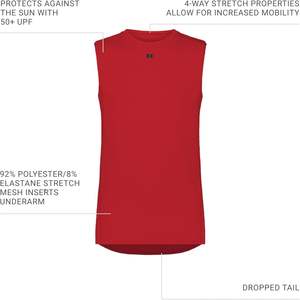 Camiseta Deportiva de Compresión sin Mangas Coolcore Personalizada, Rojo Verdadero, 2XL, Ropa de Protección Solar - Product Image 5