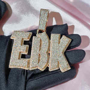 Custom <b>Name</b> Necklace with Cuban <b>Chain</b> Sterling Silver Moissanite Vintage Big Pendant Trendy Mens Fashion Jewelry - Product Image 6