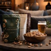 Fabrieks-OEM Pistache Noten Stand-up Ziplock Zakje 250g 500g Voedselveilige Aluminiumfolie Snackzak