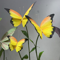 Décorations personnalisées de grands papillons de fleurs géantes en papier pastel pour fête de mariage