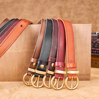 Sabuk Kulit Sapi Asli Kasual Wanita 2026 dengan Sabuk Kulit Vintage untuk Wanita 24mm Serbaguna Stok Tersedia Banyak