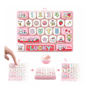 Colorful UV Plastic Sensory Press Toy Cartoon Keyboard 26 <b>Key</b> Buttons Decompression Fidget Backpack Charm for Children Teens - Product Image 2