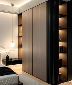 Le plus récent placard de plain-pied portable moderne Systèmes personnalisés Conception Placards de chambre à coucher en bois avec porte en bois massif - Product Image 6