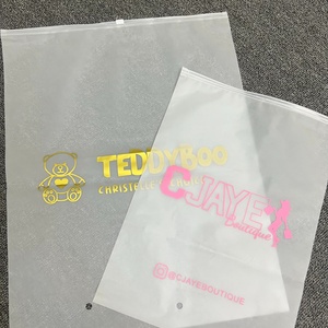 Custom Clothes Packaging <b>Zip</b> Lock <b>Bag</b> Biodegradable Matt Black Frosted PVC PE Plastic Clothing Ziplock Zipper <b>Bag</b> With Logo - Product Image 3