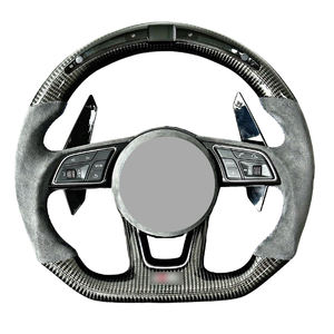 Volant en cuir et fibre de carbone avec inserts en Alcantara pour <span class=keywords><strong>Audi</strong></span> R8 TTRS C6 C7 S7 S4 A4 B8 RS3 SQ5 S5 B9 A6 C8 A3 <span class=keywords><strong>2018</strong></span> - Product Image 5