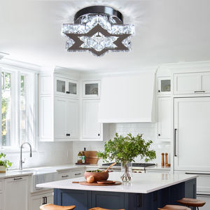 आधुनिक K9 क्रिस्टल इनडोर होम छत रोशनी सतह घुड़सवार डिजाइन के नेतृत्व वाली छत लाइट होम सजावटी फैंसी लाइट फिटिंग - Product Image 3