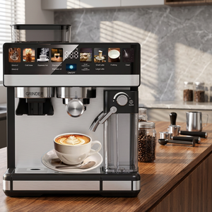 Cafetera Espresso Automática con Molinillo, 20 Bares de Presión, Pantalla Táctil, Control Digital, Acero Inoxidable, Cafetera Doméstica - Product Image 1