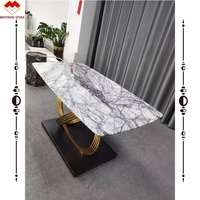 Table de salle à manger en marbre blanc extensible, personnalisé, New York, Milas lilas, lilas, Table basse en marbre blanc