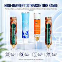 Tubes de dentifrice en aluminium et plastique avec logo personnalisé, imprimés UV, laminés, emballage compressible, bouchon à vis 12,7-35 mm