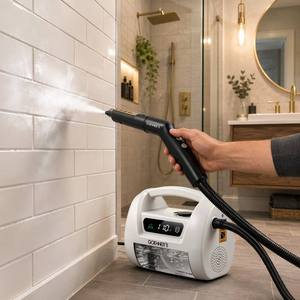 Nettoyeur Vapeur Portable 1800W, Sans Ébullition, Portée 8,5m, Séchage Rapide en 20s, pour Salle de Bain, Joints, Douche, Vitres, Hotte, Dégraissant, Anti-Calcaire, Durable, pour Voiture - Product Image 1