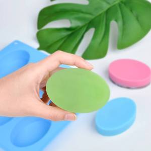MUYULINS factory custom-made 6-cavity oval mold, LFGB platinum non-stick BPA-free silicone <b>soap</b> mold - Product Image 4