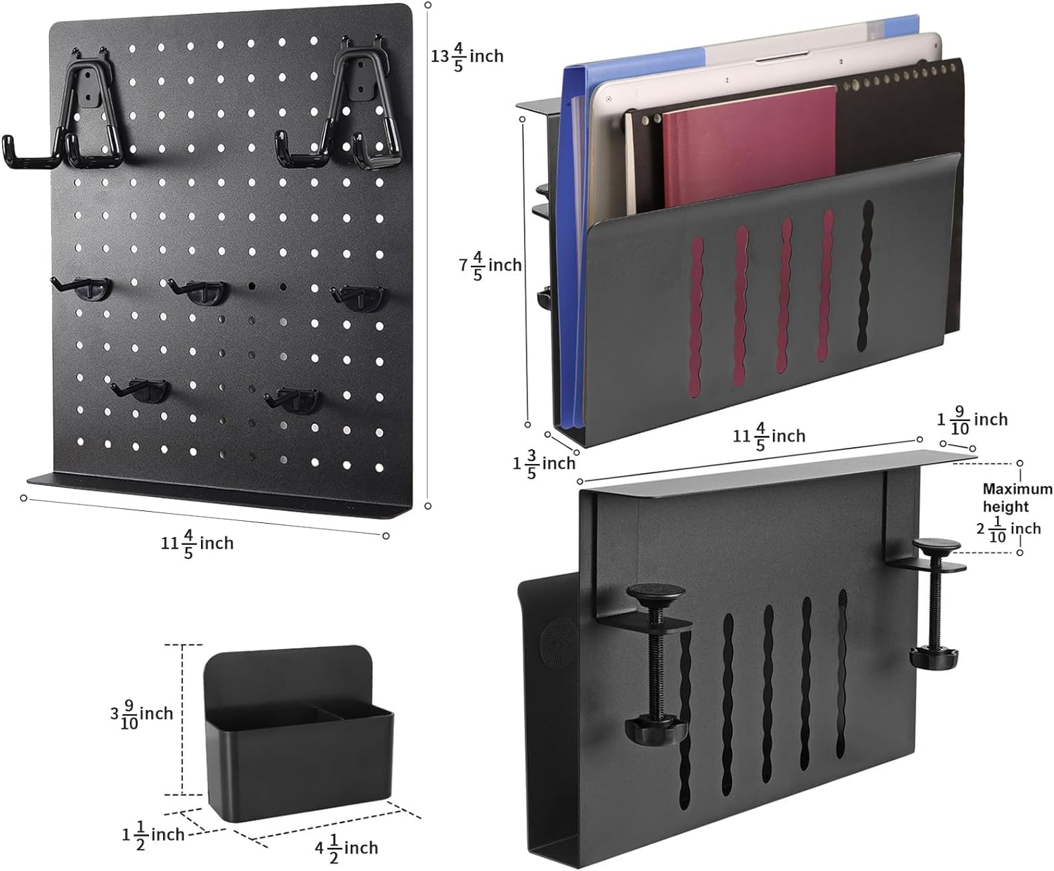 Laptop Side Desk Organizer Geen Boren Verstelbare Laptop Stand Side Desk Organizer Plank Bureau Organizer met disi