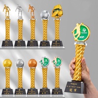 Trofeos de Cristal Metálicos Personalizados al por Mayor, Serie Deportiva, Trofeo de Cristal Impreso con UV, Diseños Personalizados