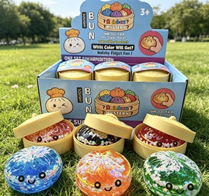 Soft Bead Filled <b>Squishy</b> Bun Toy, Slow Rising Glitter Fidget Dumpling, Stress Relief Sensory Toy for Kids Adults - Product Image 6