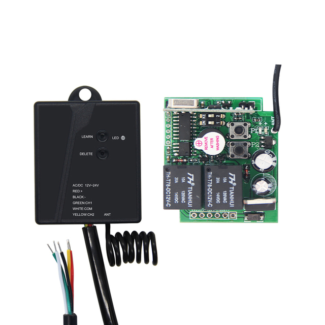 433MHz 2CH Garage Door RF Remote Control Receiver with Rolling Code & Automatic Function USB Rechargeable