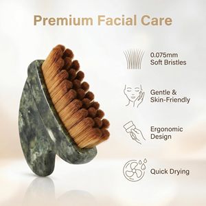 Nouvelle brosse faciale en jade pour le drainage lymphatique, brosse sèche pour le drainage lymphatique, réduit les gonflements et la fatigue, écologique - Product Image 3